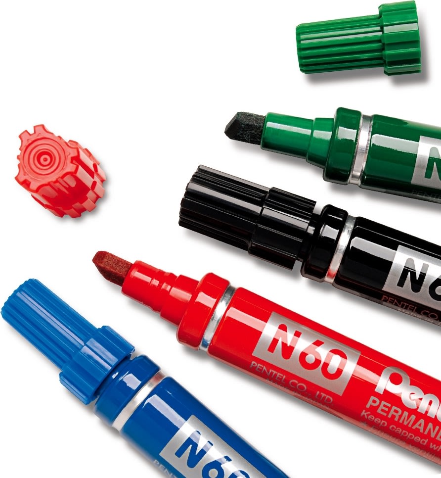 Pentel N60 Permanent marker | Skrå | Sort
