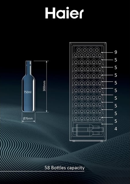 Haier vinkøler 50 serie 3, sort