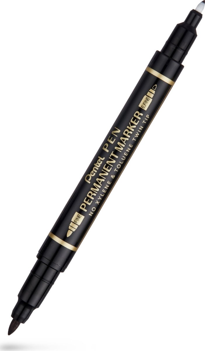 Pentel N75W Twin marker | Sort