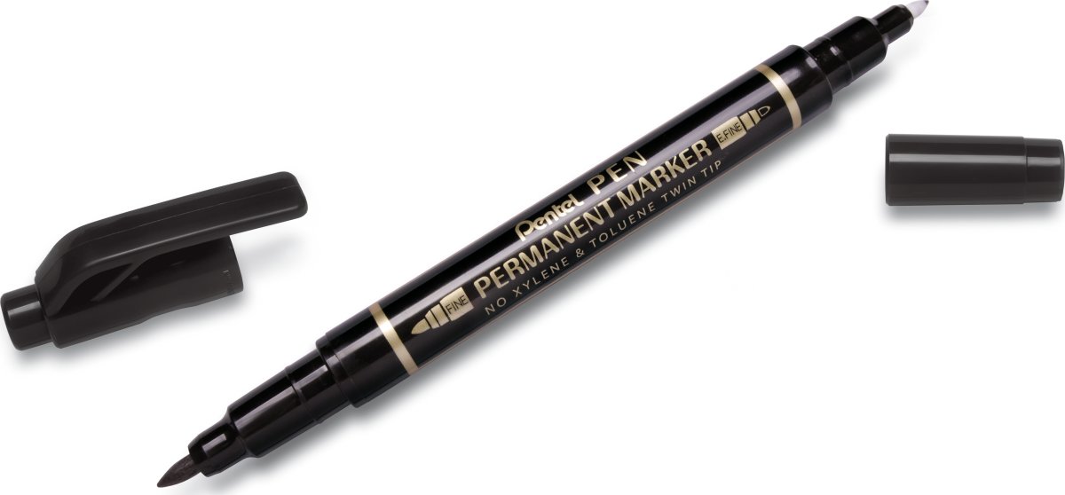 Pentel N75W Twin marker | Sort