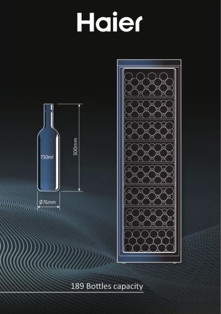 Haier vinkøler 60 serie 5, sort