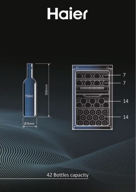 Haier vinkøler 50 Serie 7, sort