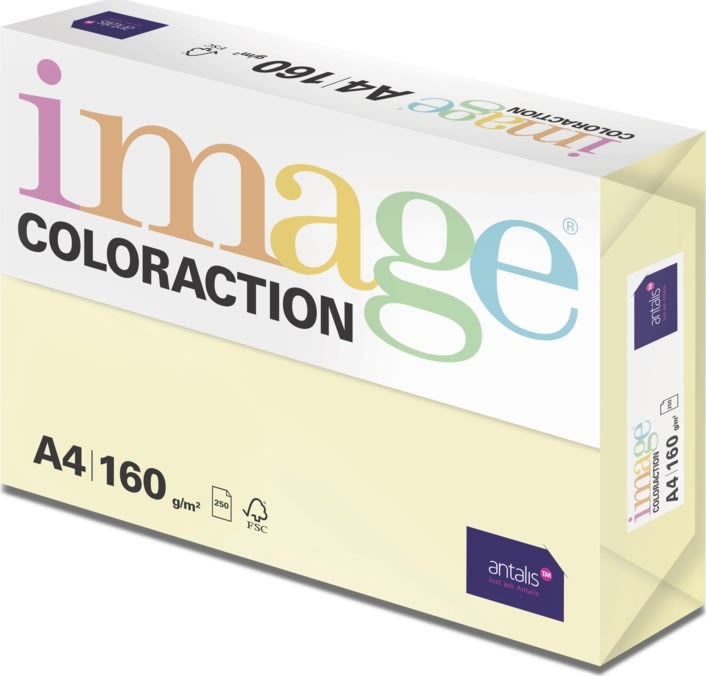 Image Coloraction A4, 160g, 250ark, Pale yellow
