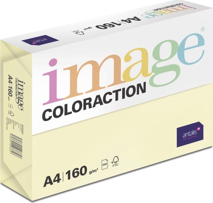 Image Coloraction A4, 160g, 250ark, Pale yellow