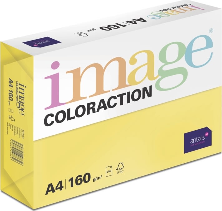 Image Coloraction A4, 160g, 250ark, Dark yellow