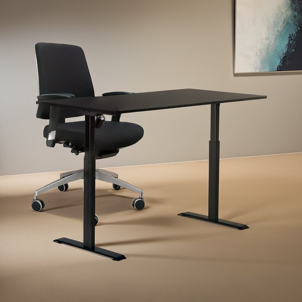 Sun-Flex I hæve-sænkebord, 160x80, Sort/sort