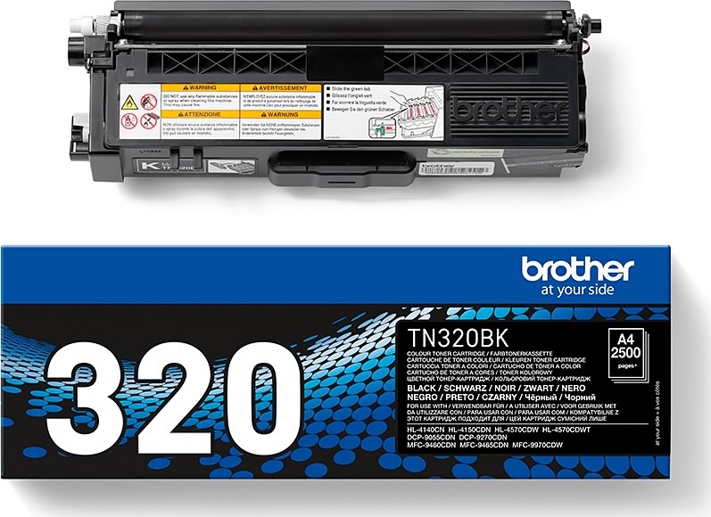 Brother TN320BK lasertoner, sort, 2500s