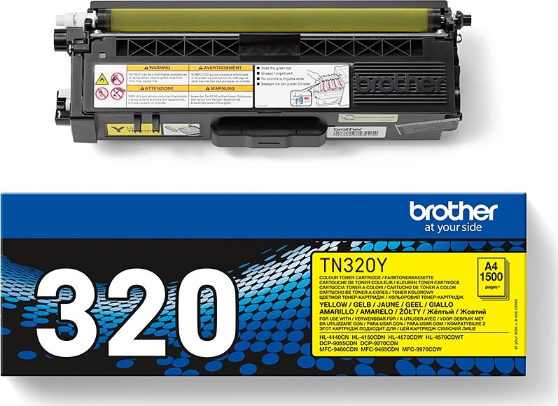 Brother TN320Y lasertoner, gul, 1500s