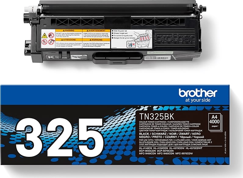 Brother TN325BK lasertoner, sort, 4000s