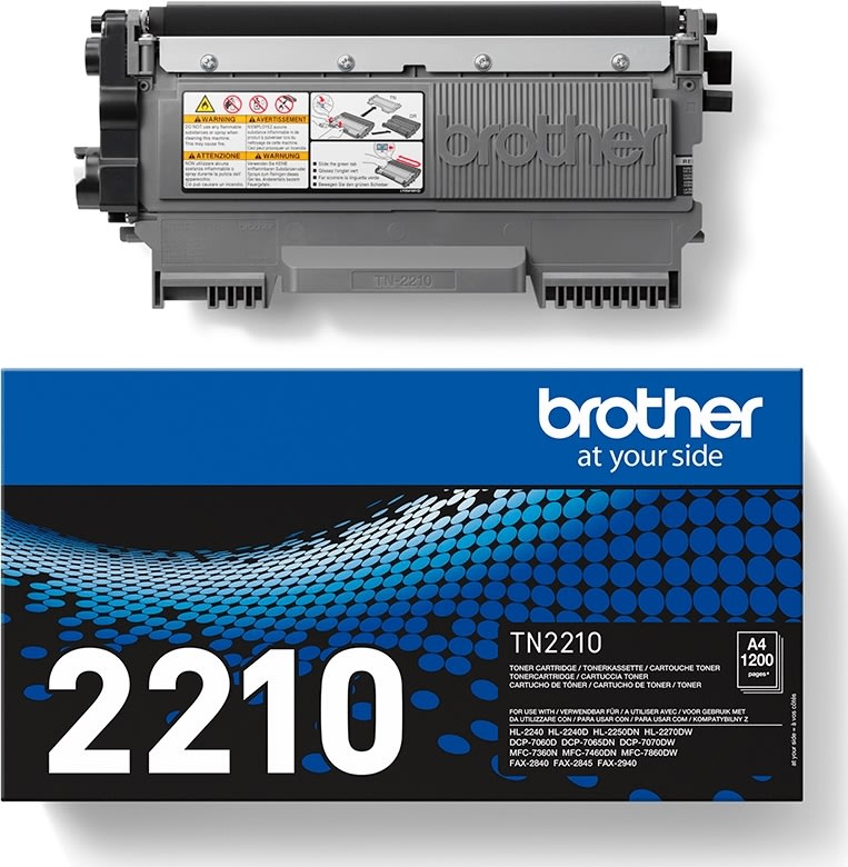 Brother TN2210 lasertoner, sort, 1200s