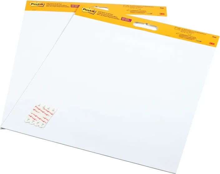 Post-it Flipoverpapir WallPad, 58x51 cm, 2 blokke