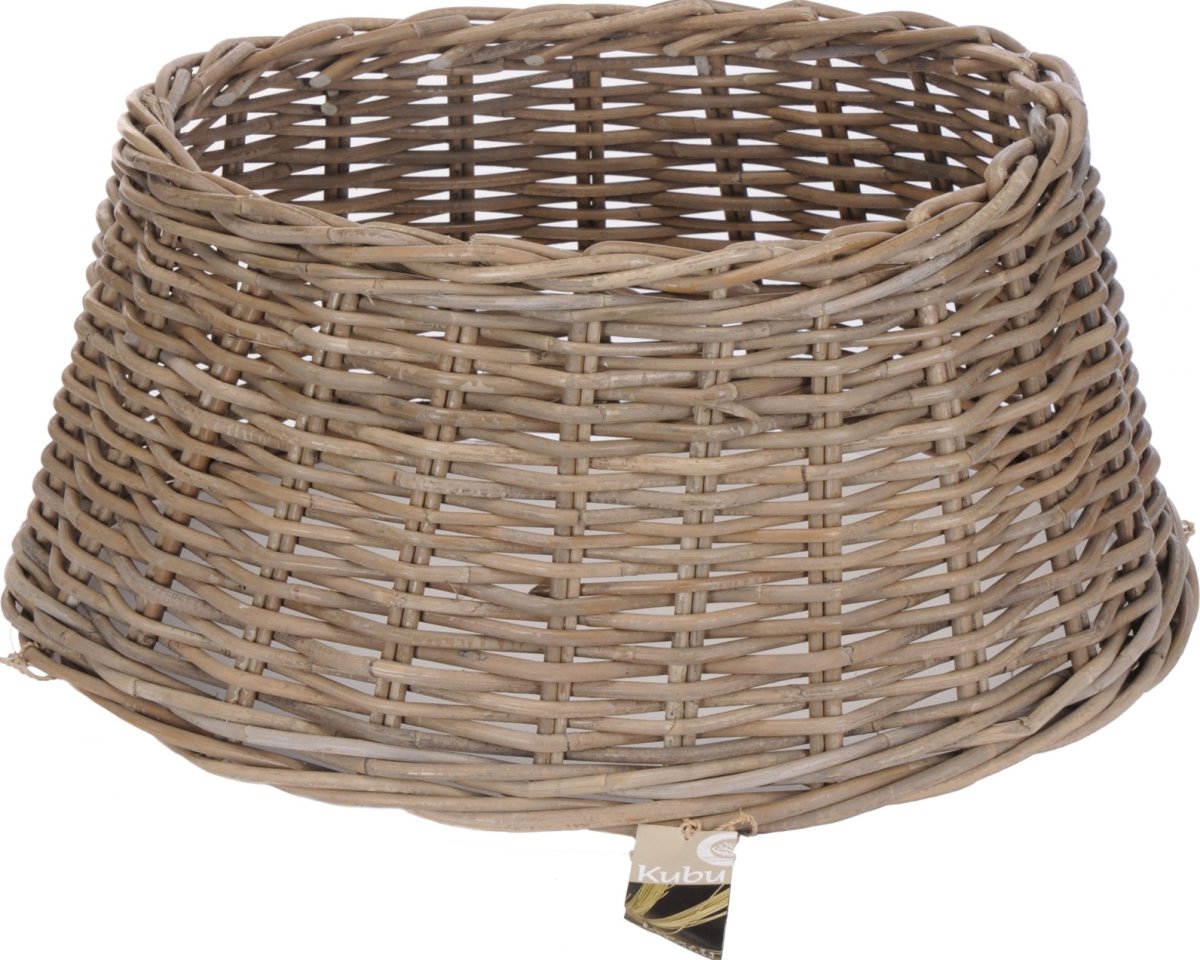Juletræsfod Skjuler, kubu rattan, Ø59cm, natur