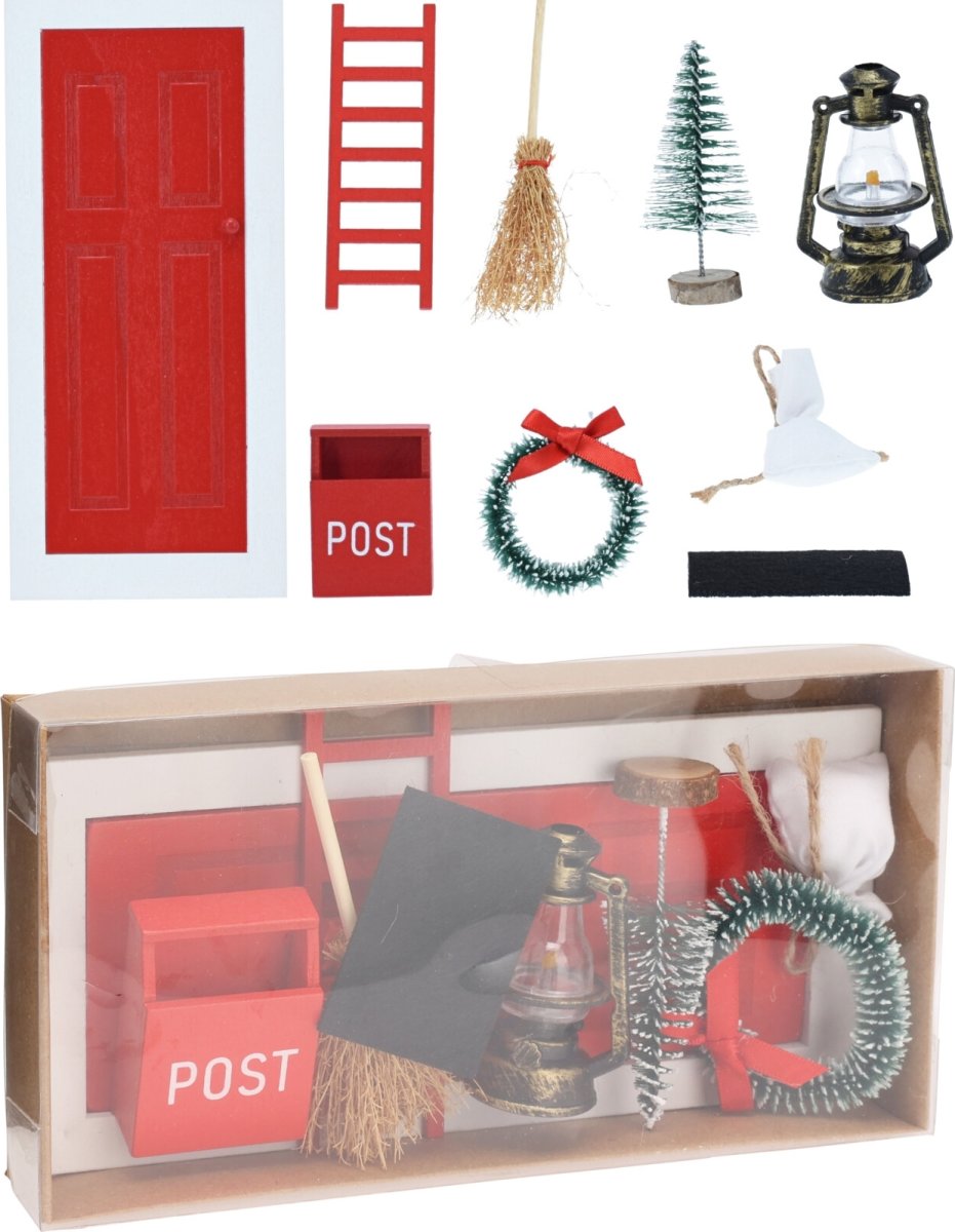 Mini Julescenarie 2, 9 dele, i træ