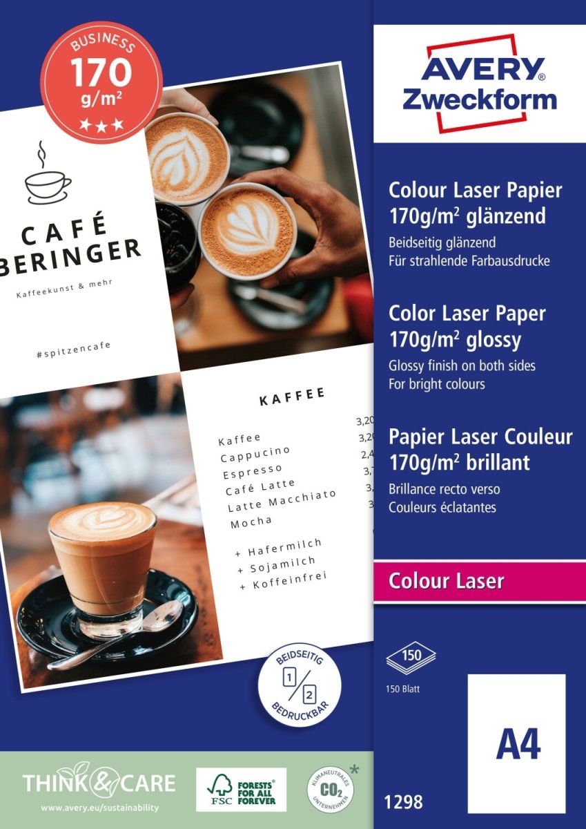 Avery laser fotopapir, glossy, A4/170g/150ark