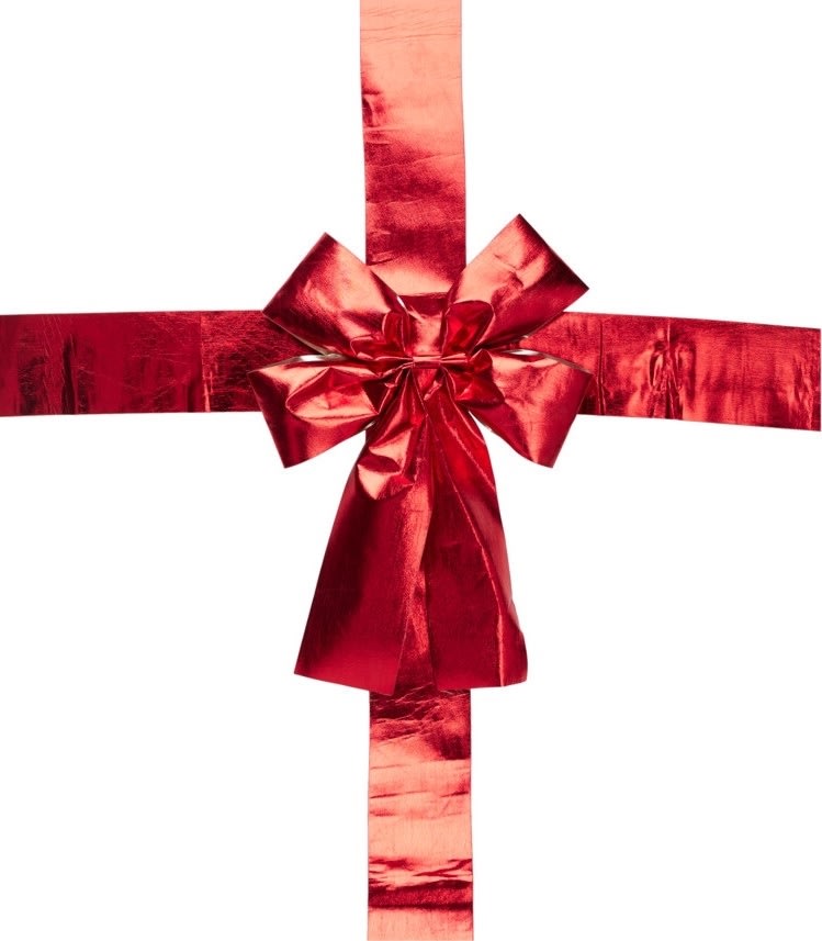 Dørsløjfe m. Bånd, rød, polyester, 42 cm