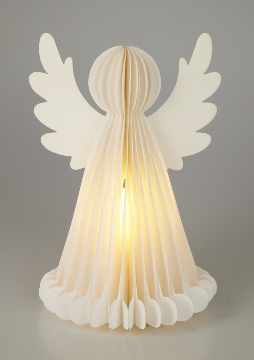 Engel I Papir m. LED Gør Det Selv, 28.5cm, hvid