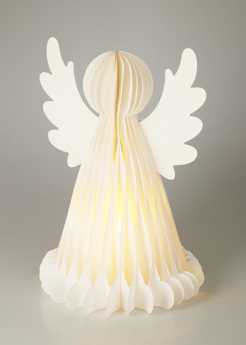 Engel I Papir m. LED Gør Det Selv, 50cm, hvid