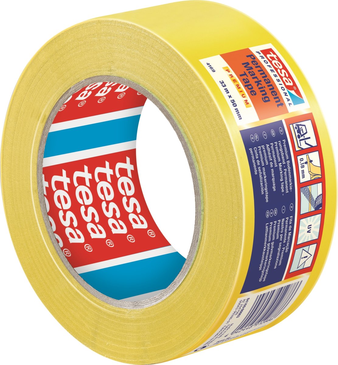 tesa gulvmarkeringstape, 50mm x 33m, gul