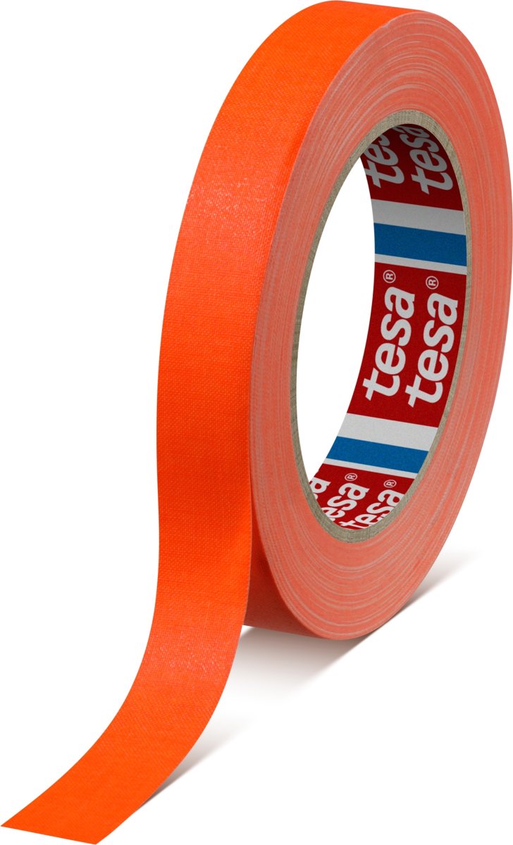 tesa selvlysende eventtape, 25mm x 19m, orange