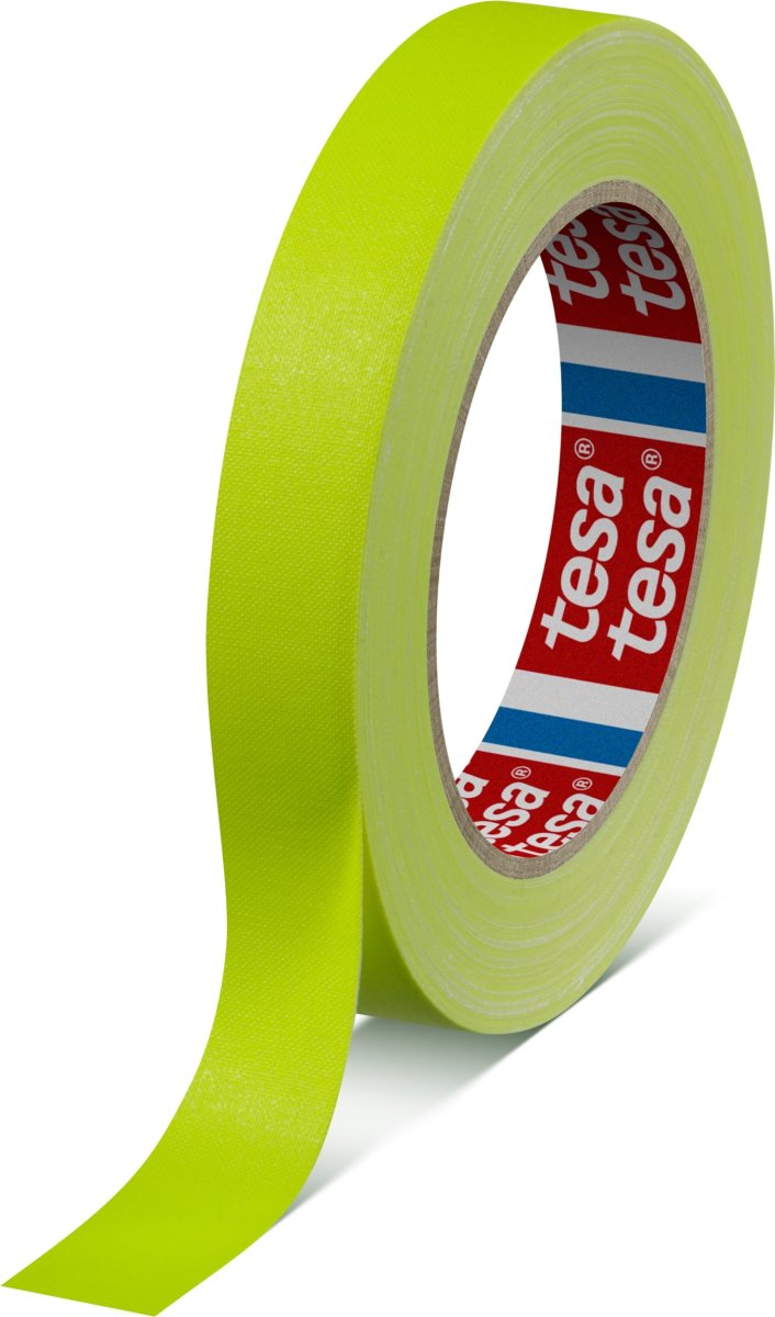 tesa selvlysende eventtape, 25mm x 19m, gul
