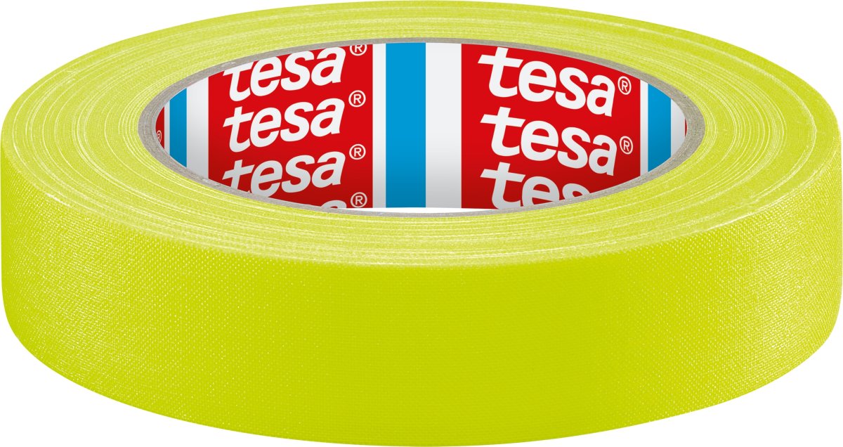 tesa selvlysende eventtape, 25mm x 19m, gul