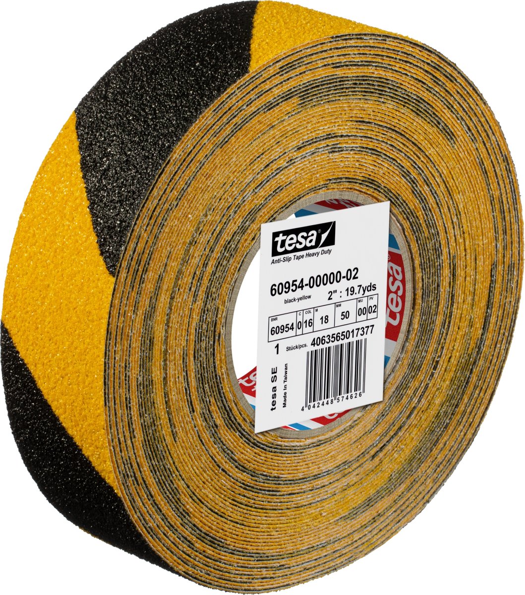 tesa skridsikker tape, 50mm x 18m, gul/sort
