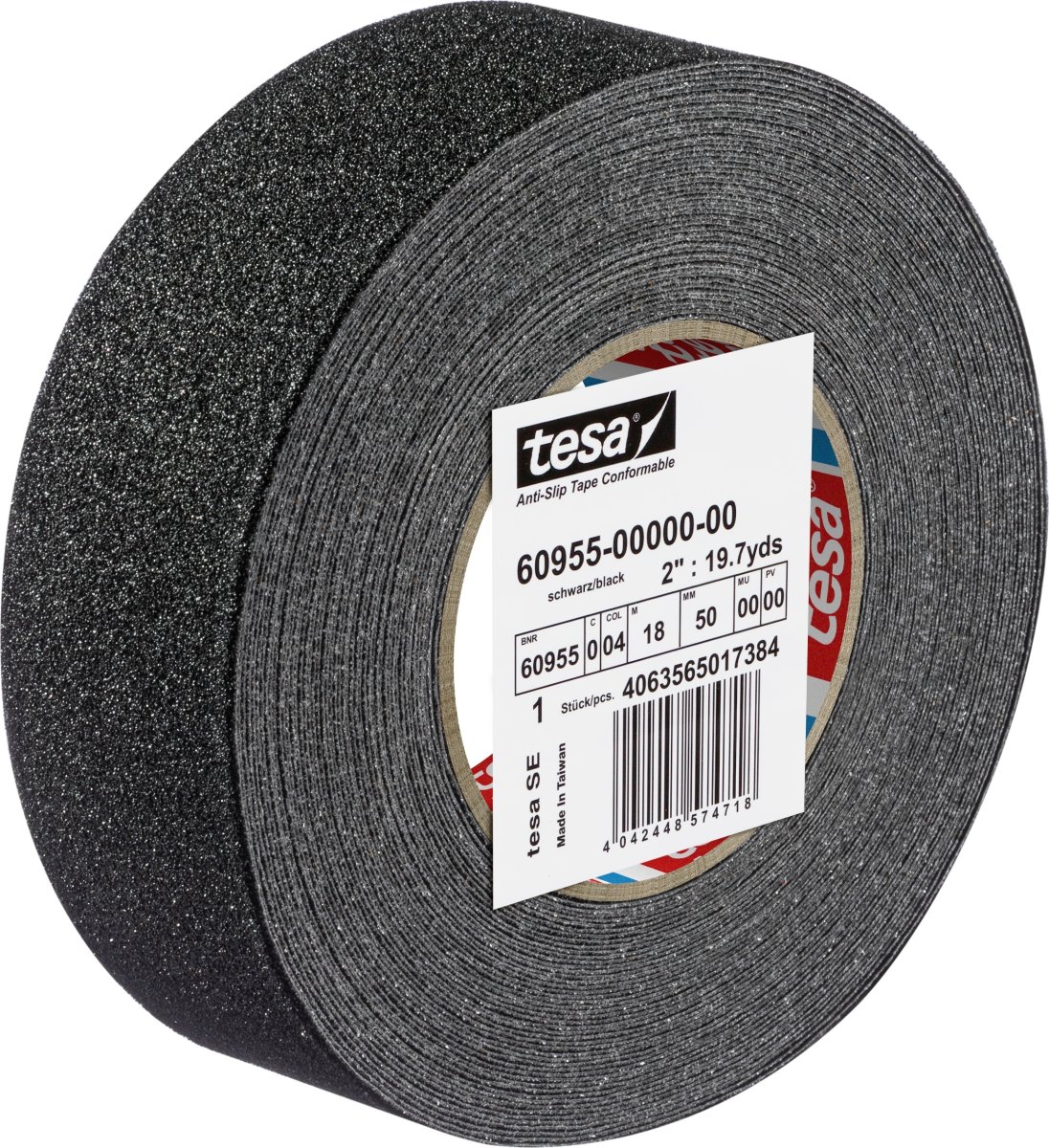 tesa føjelig skridsikker tape, 50mm x 18m, sort