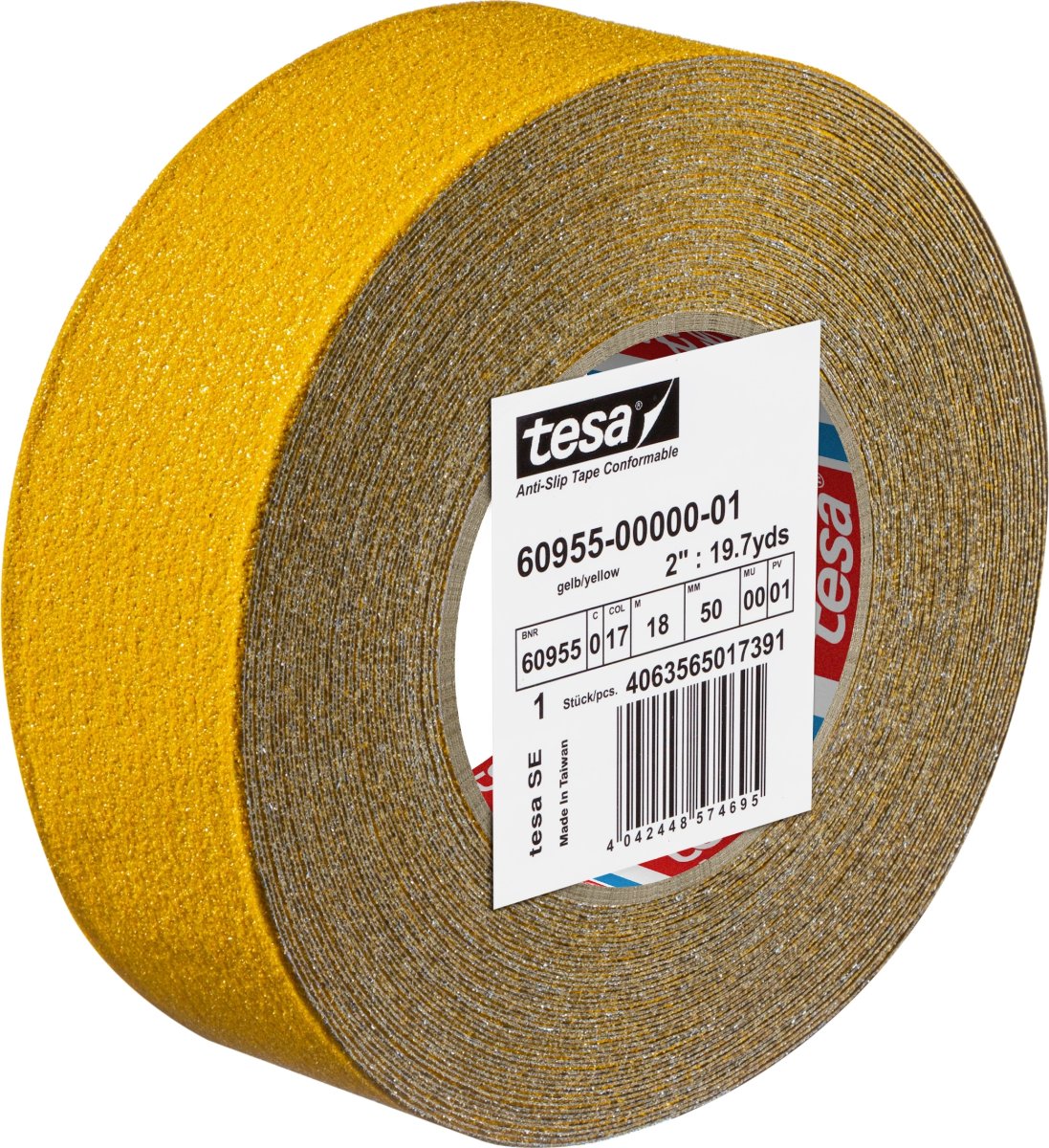 tesa føjelig skridsikker tape, 50mm x 18m, gul