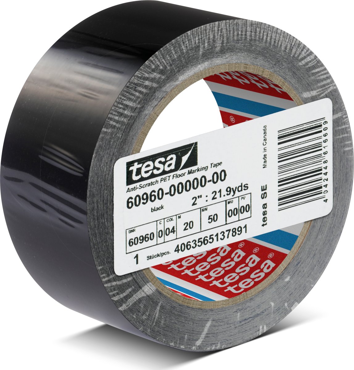 tesa slidstærkt gulvmark.tape, 50mm x 20m, sort