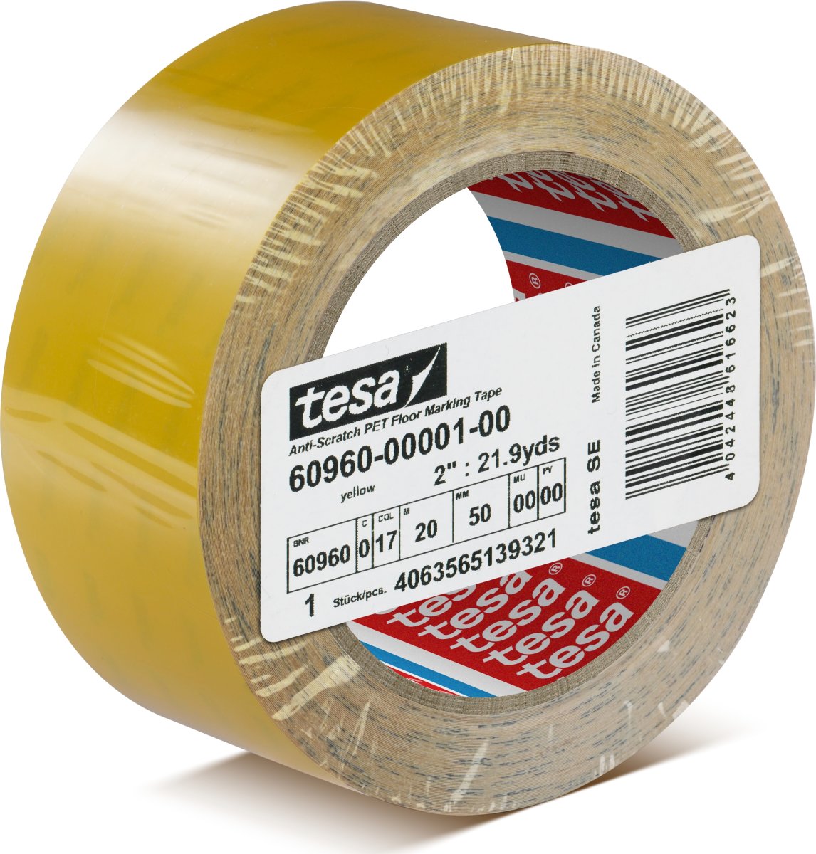 tesa slidstærkt gulvmark.tape, 50mm x 20m, gul