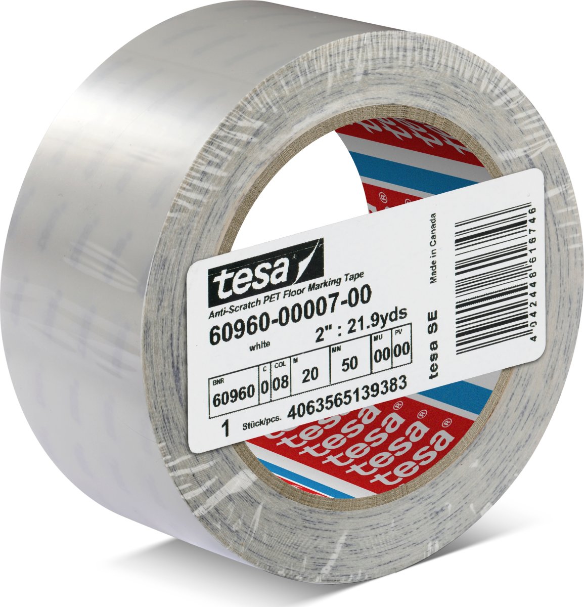 tesa slidstærkt gulvmark.tape, 50mm x 20m, hvid
