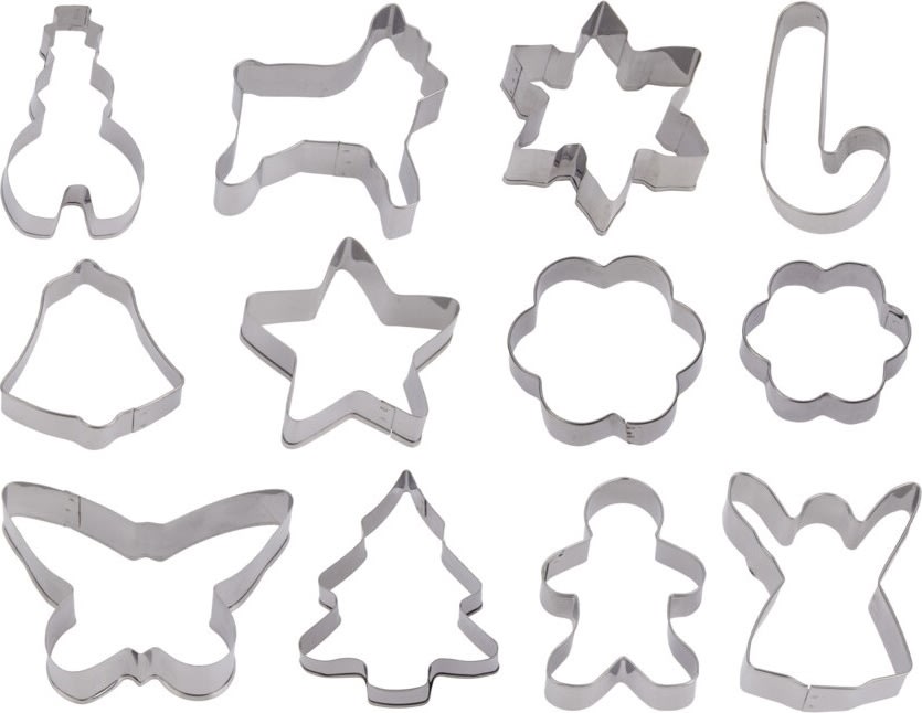 Udstikkersæt Rustfrit Stål, jule motiver, 13 dele