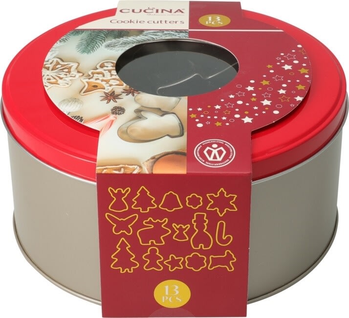 Udstikkersæt Rustfrit Stål, jule motiver, 13 dele