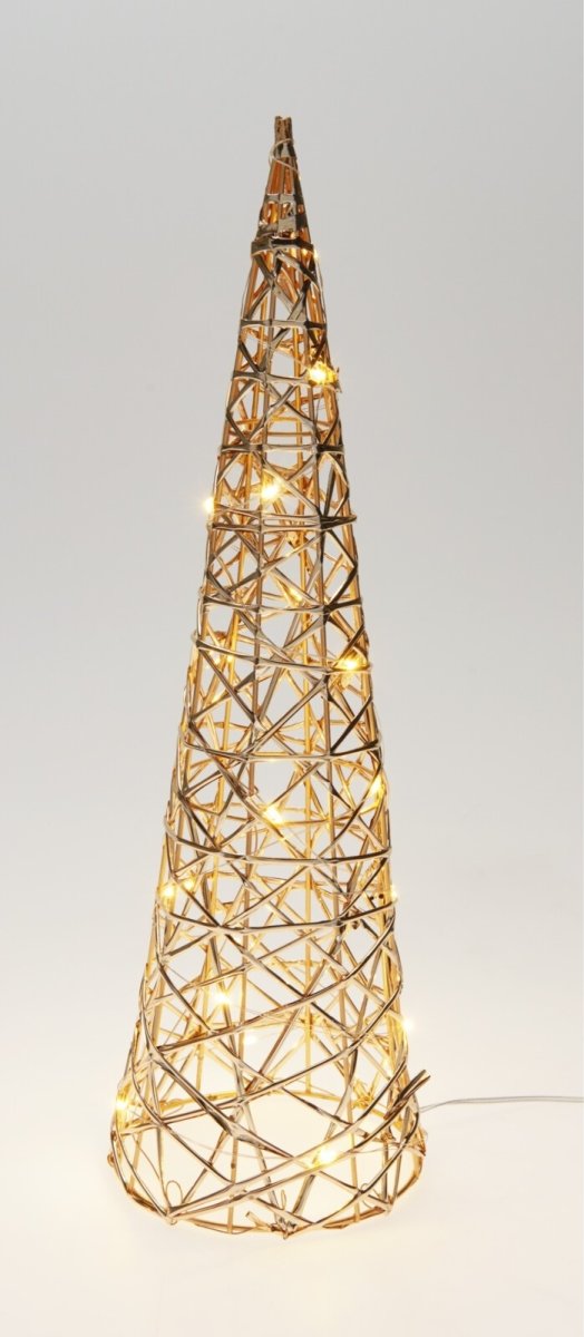 Kegletræ m. LED, champagneguld, H40 cm