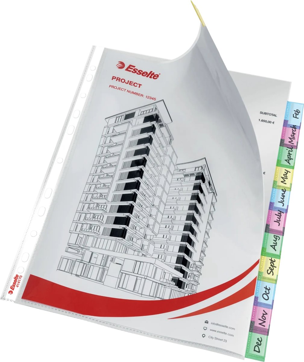Esselte Indekslomme | A4 Maxi | 130my | 12-delt