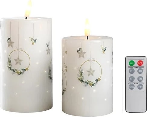 Led lys sæt m/2 stk. , H10/12,5xØ7,5cm
