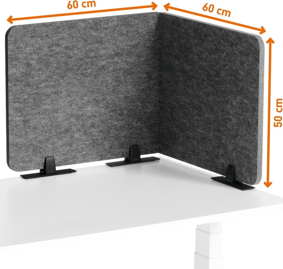 Durable Bordskærm EFFECT 120, 1,2 m, grå