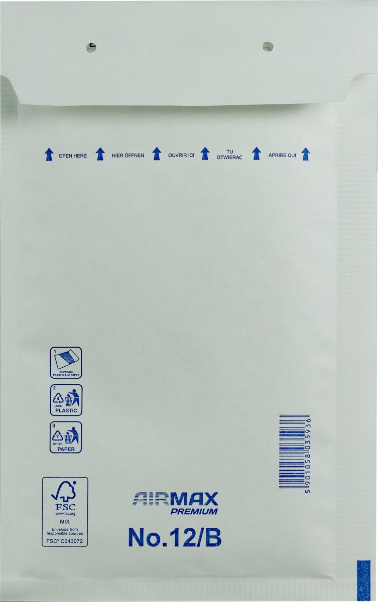 AirMax Boblekuvert | 12/B-W2 | 140x225 mm | Hvid