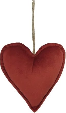 Hjerte til ophæng, H18 x B15cm, rød