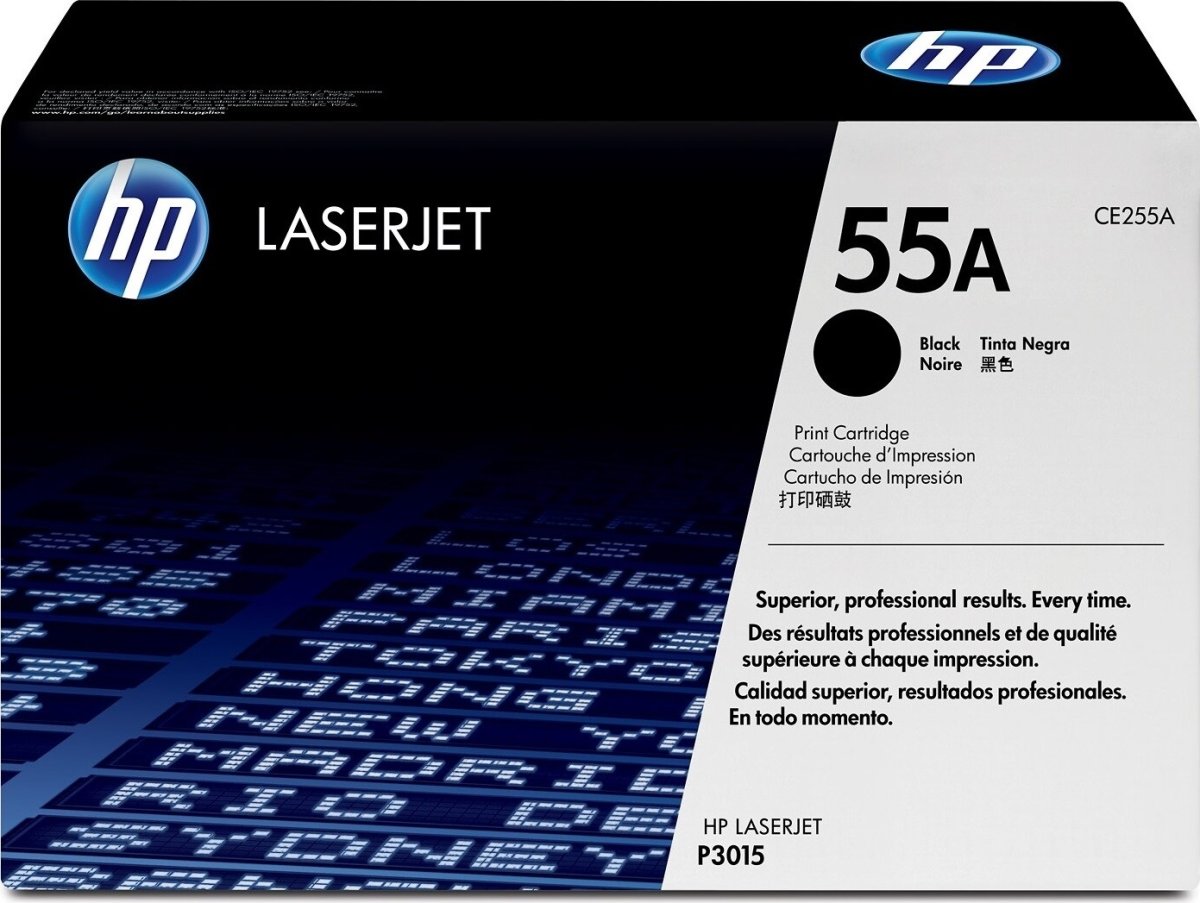 HP CE255A lasertoner, sort, 6000s