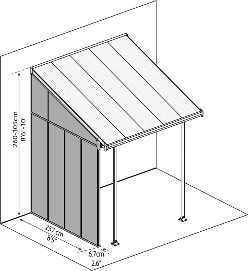 Palram Canopia Feria Sidevæg, 3 m, hvid
