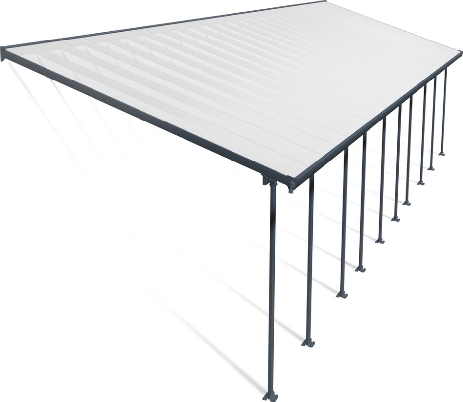 Palram Canopia Feria terr. overdæk, 4x14,5m, grå