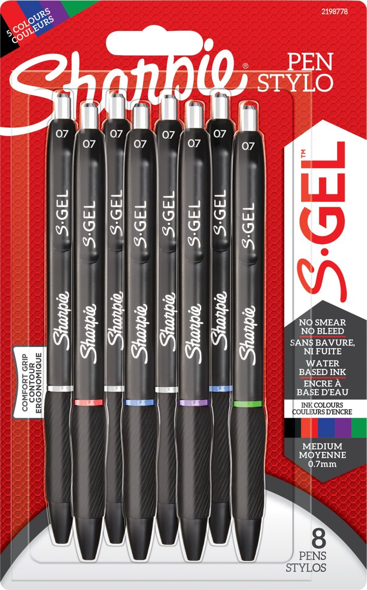Sharpie S-Gel Rollerpen | 8 assorterede farver