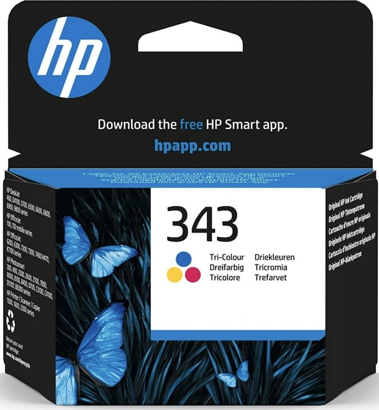 HP no 343 C8766EE blækpatron, 3-farvet, 330s