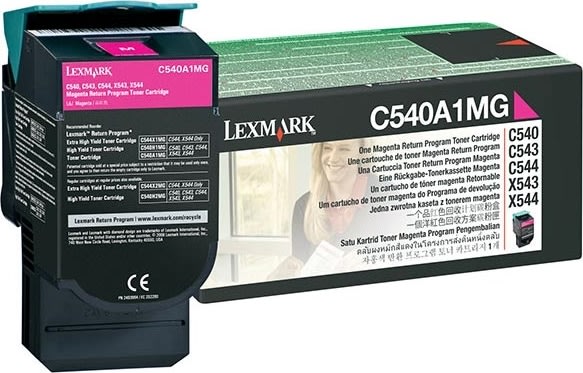 Lexmark C540A1MG lasertoner, rød, 1000s