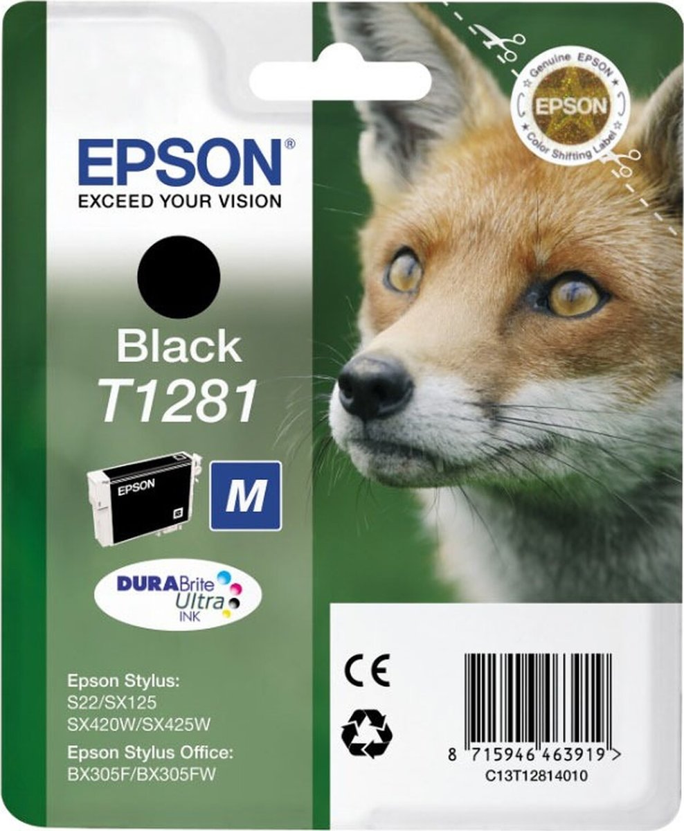 Epson nr.T1281/C13T12814012 blækpatron, sort, 170s