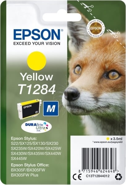 Epson nr.T1284/C13T12844012 blækpatron, gul, 175s