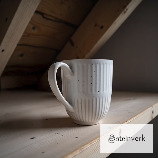 Steinverk Krus 410 ml, hvid, 6 stk