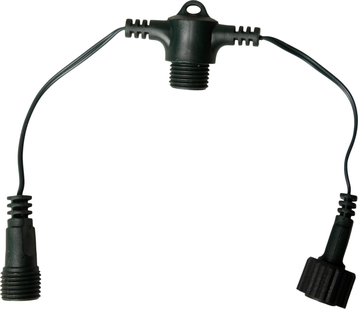 Fordelerkabel til lyskæde, 31V, IP44, 40cm, grøn