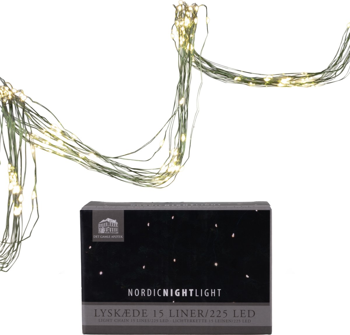 Lyskæde m/225 LED, 15x15 LED, 1,5m